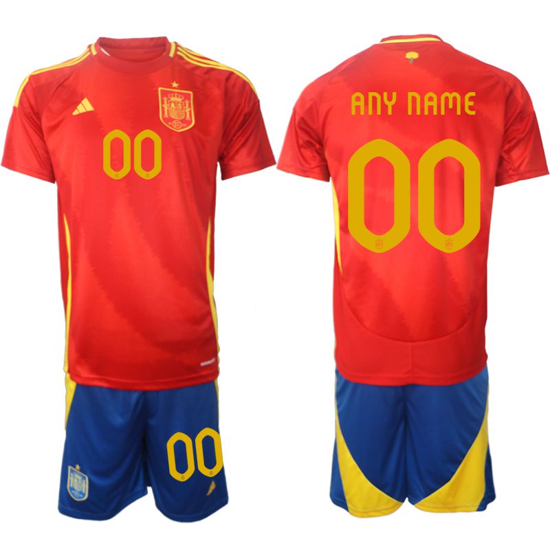 Men 2024-2025 Season Spain home red customized Soccer Jersey